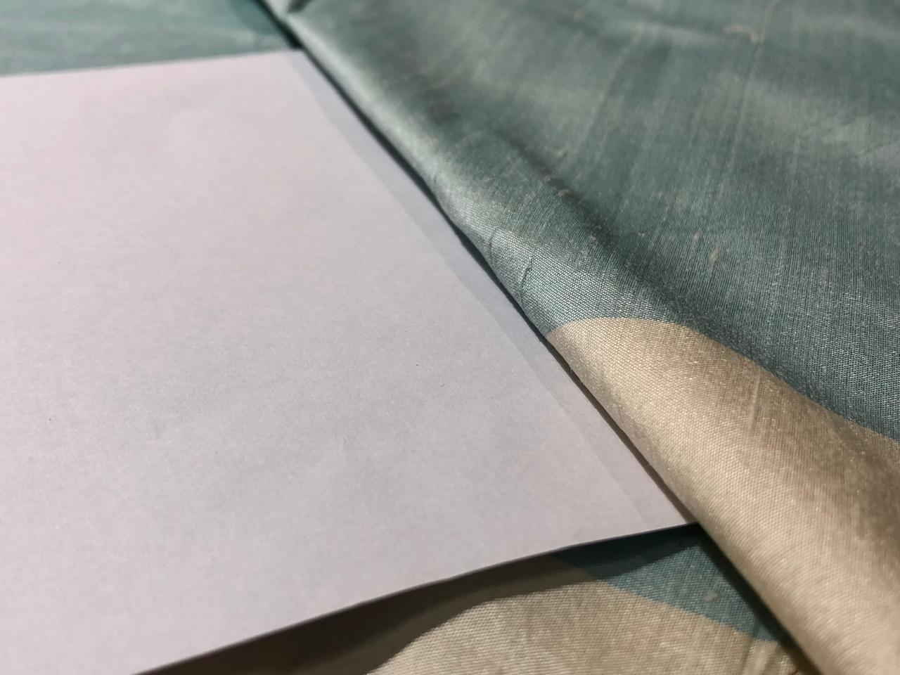 SILK DUPION STRIPE BLUE AND IVORY  54" DUPS31