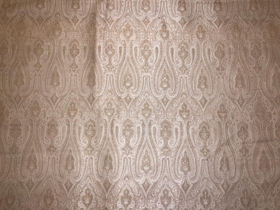 Silk Brocade fabric cream with white paisley jacquard 44" wide BRO236[3]