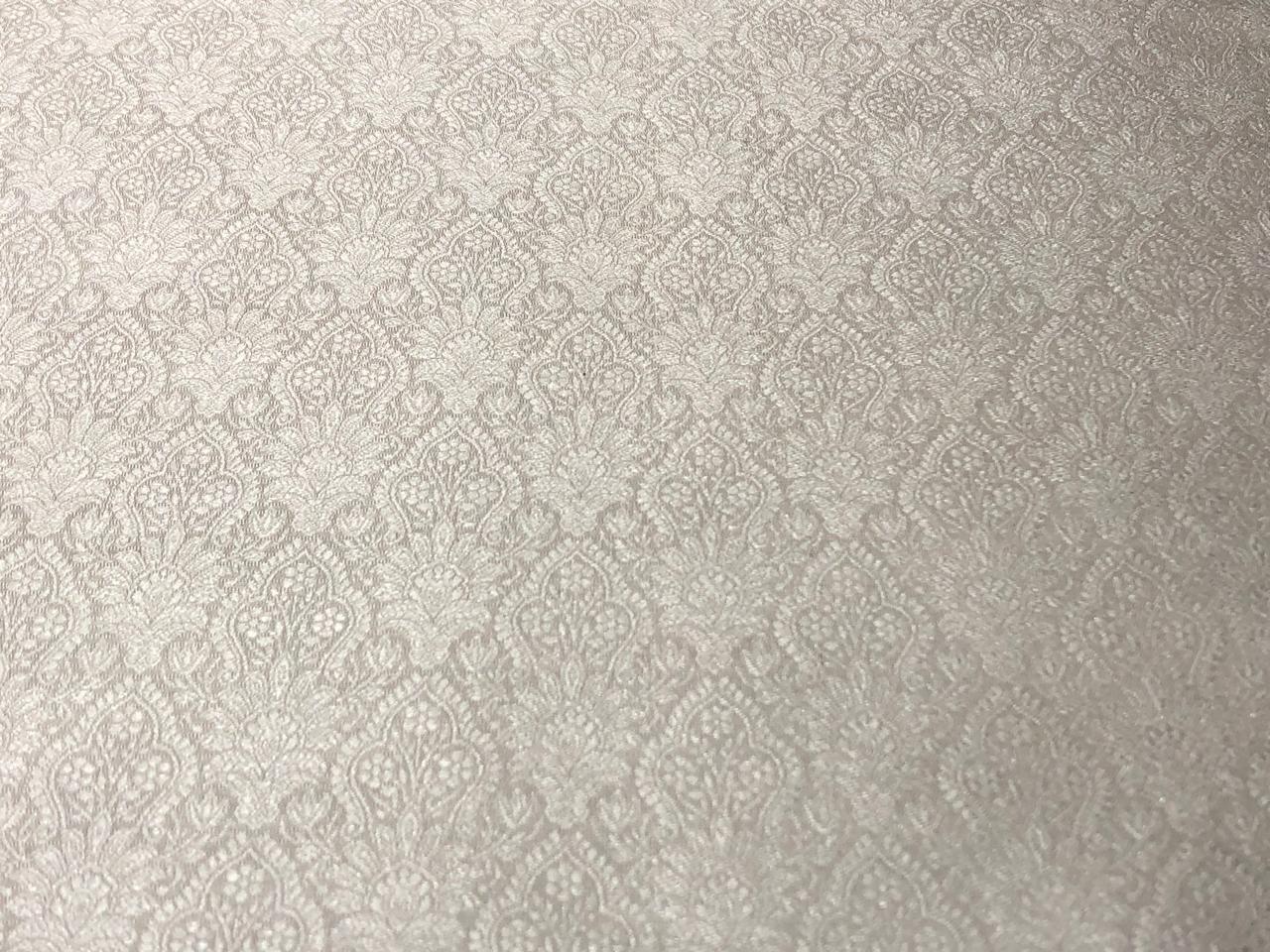 Silk Brocade fabric 44" wide SELF JACQUARD  available in 2 colors pink and white ivory BRO956[4/6]