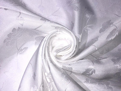 Silk  Satin JACQUARD IVORY WHITE 44" wide available in abstract,floral,roses,waves and triangles jacquard  designs