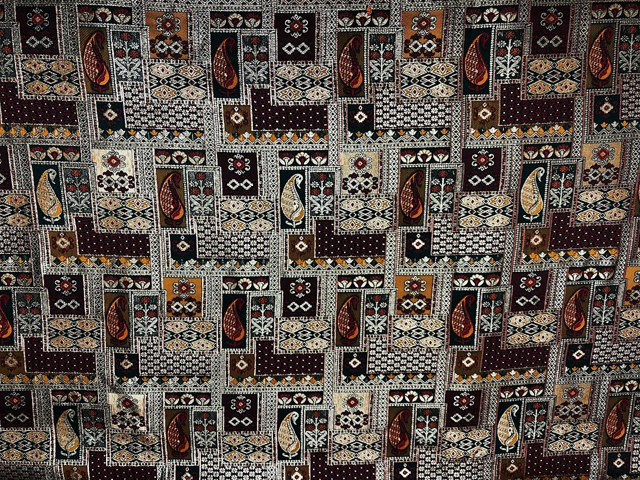 Silk Brocade fabric squares and rectangle motifs with intricate designs within available in pinks ,navy and deep bottle green  BRO1095