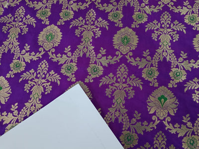 Silk Brocade fabric 44" wide BRO864 available in 7 colours [black,red,green,maroon,ink,purple]