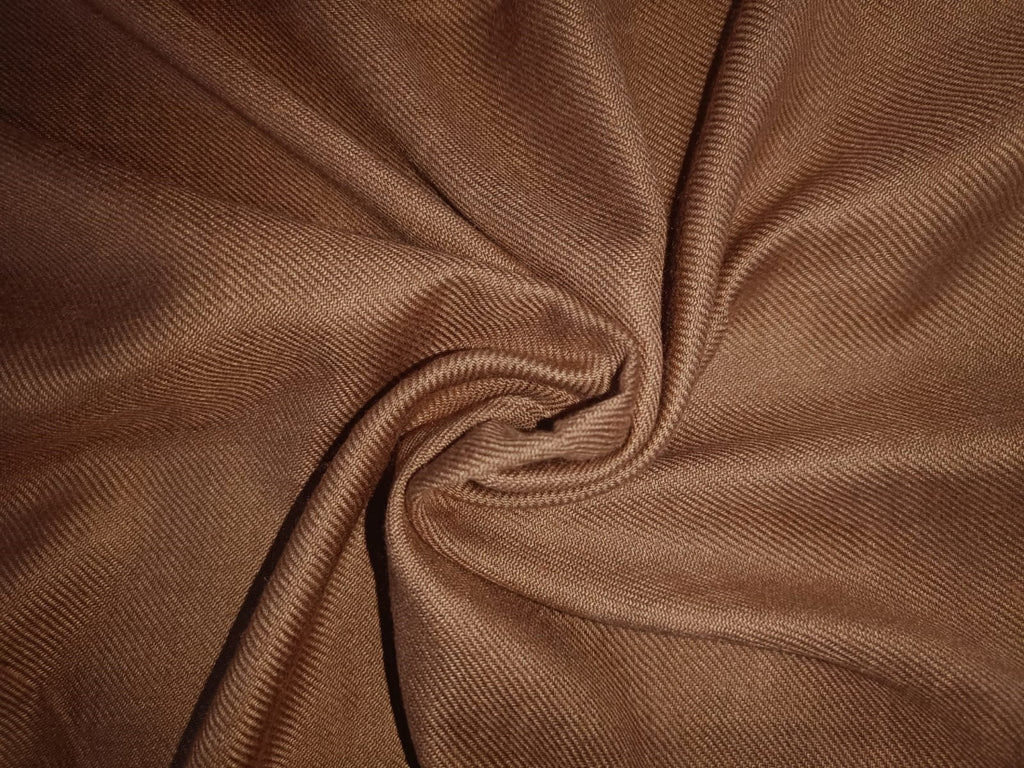 VISCOSE / SILK PASHMINA FABRIC BROWN COLOUR 44" wide [12989]