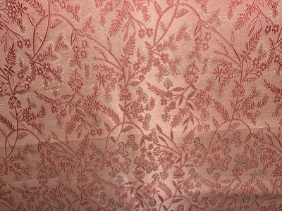Silk Brocade fabric available in 2 colors mint and peach floral vines subtle shimmer  BRO1079[1/2]