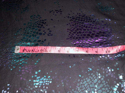 Silk georgette  fabric black with blue ,teal and purple abstract  Brasso  44&quot;[18817]