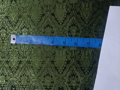 Silk Brocade fabric Green &amp; Black Victorian BRO120[4]