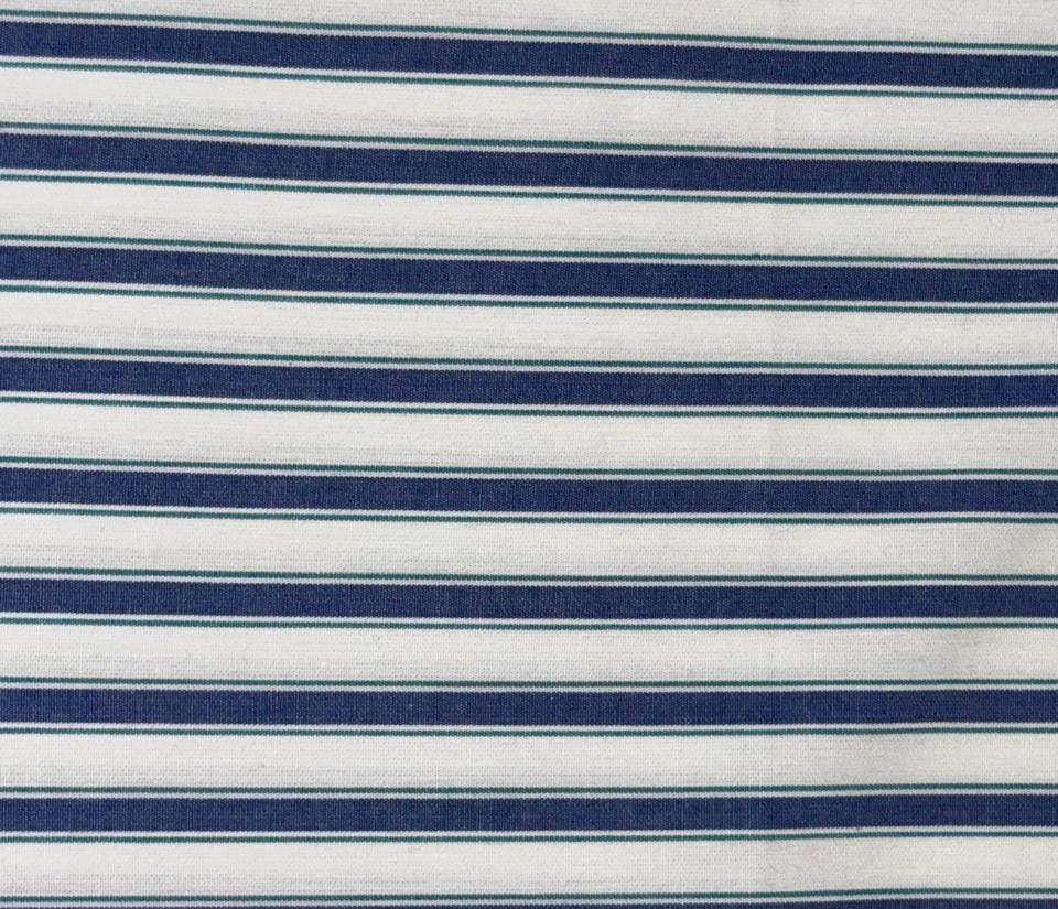 100% Cotton Poplin 58" wide  white, royal blue and green stripes [18328]