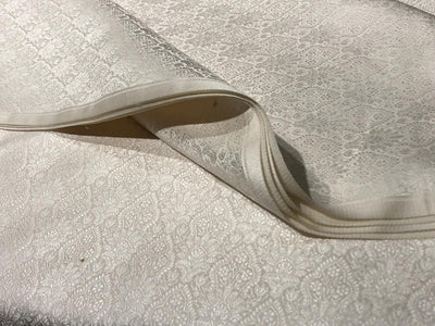 Silk Brocade fabric 44" wide SELF JACQUARD  available in 2 colors pink and white ivory BRO956[4/6]