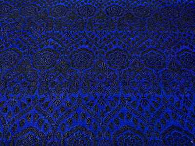 Brocade Fabric 44"~wide  ROYAL BLUE AND BLACK BRO823[4]