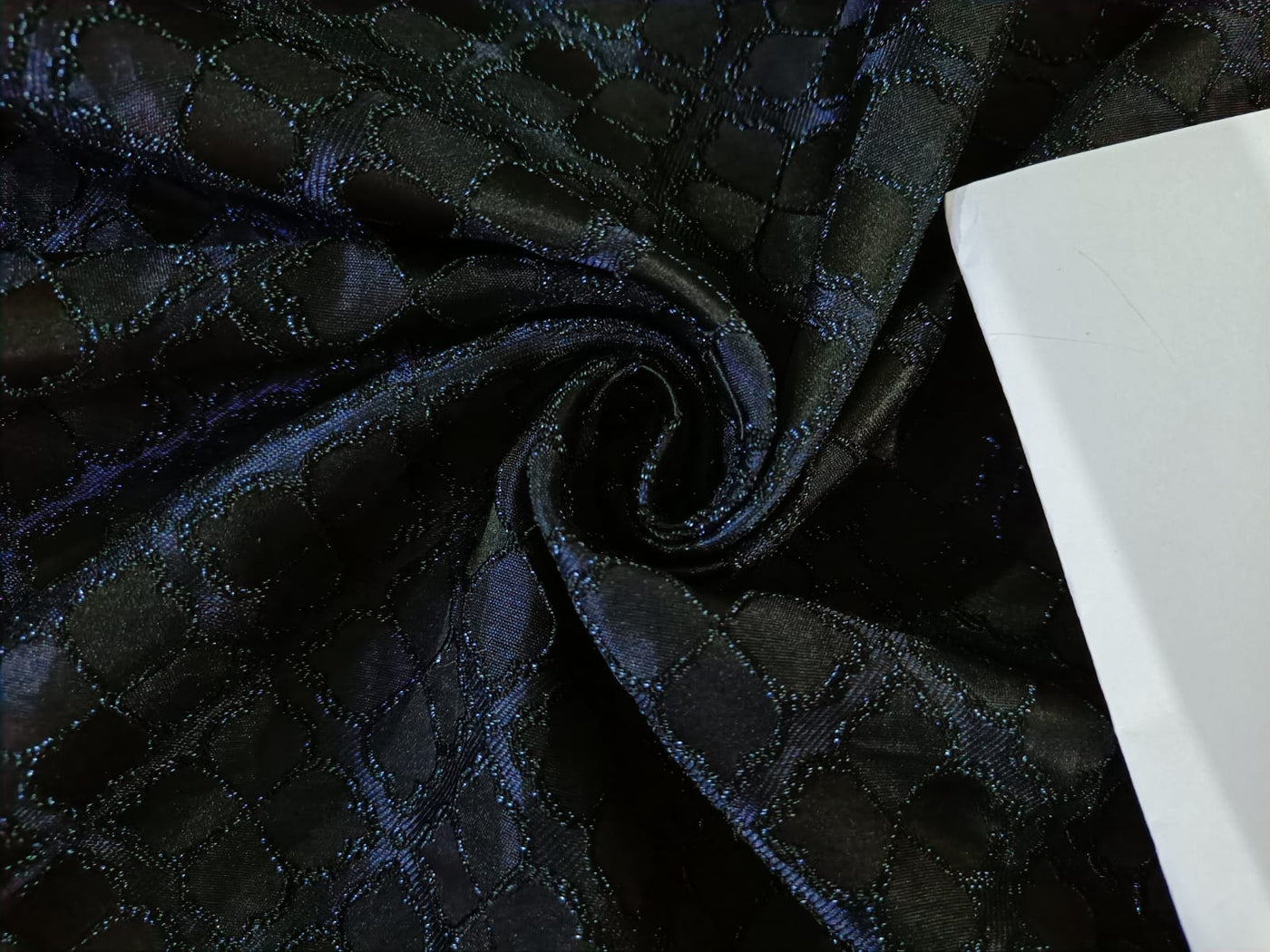 Silk Brocade jacquard fabric dark navy color 58" wide BRO873[3]