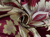 100% Pure SILK Tibetan BROCADE FABRIC Wine & Metallic Gold colour 26" wide BRO273[5]