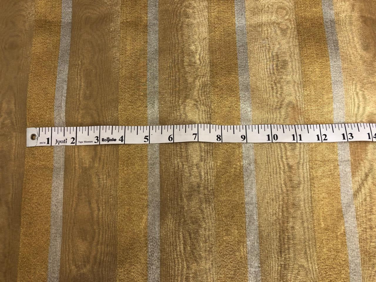 Cotton Tissue  sheer dyeable stripes in gold and silver 44" wide [18357]