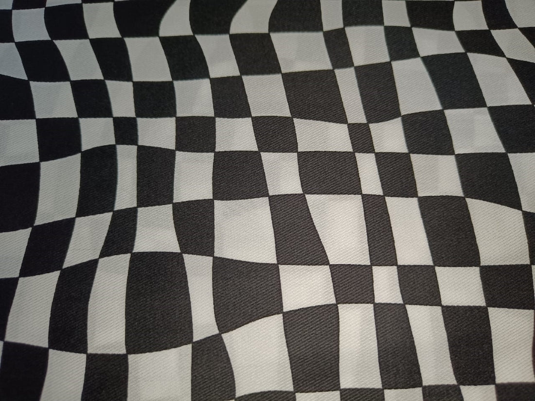 100% Cotton Twill fabric Black and White Plaids 58" wide