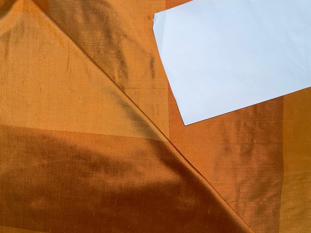 Silk Dupioni Fabric Shades of Orange color stripe 54" /108" Wide DUP#S58