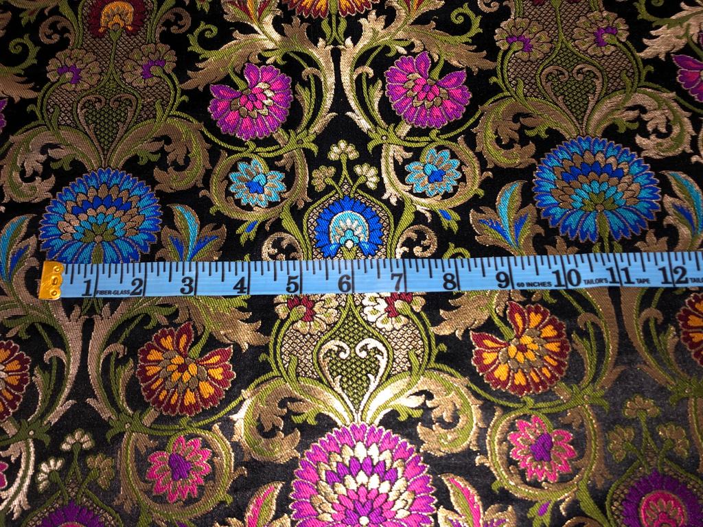 Silk Brocade King Khab fabric 36" wide BRO920 available in 6 colors PINK/ GOLD/ NAVY/ MANGO YELLOW / RED /BLACK