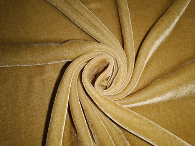 100% Chinese Plush Golden Beige Silk Velvet Fabric 54" wide [12992]