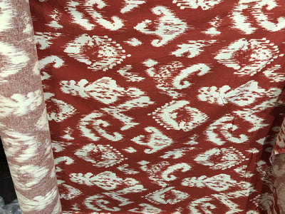 Cotton linen ikat type print fabric [15792]