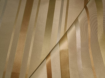100% silk taffeta satin stripe shades of gold  TAFS72[5]