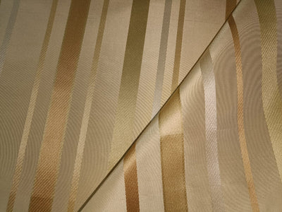 100% silk taffeta satin stripe shades of gold  TAF72'[5]