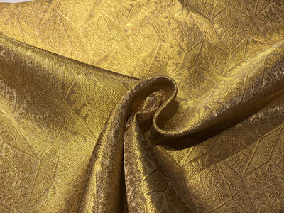 Brocade Tissue fabric  metallic gold color all over self jacquard 44" wide available in 2 different patters geometric floral motif and all over floral BRO1030[1/3]
