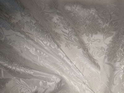 100% silk crepe JACQUARD - ivory white 44" wide  [7733]