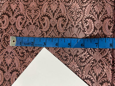 SILK BROCADE FABRIC Antique Rose Gold & Black 44" wide BRO322[2]
