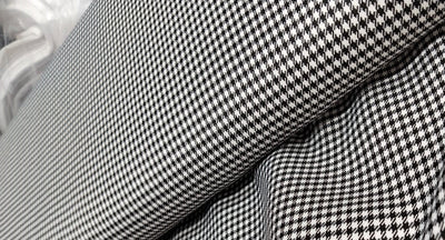 SUITING PLAIDS POLYESTER VISCOSE 58" available in 2 colors tan/black and black/white