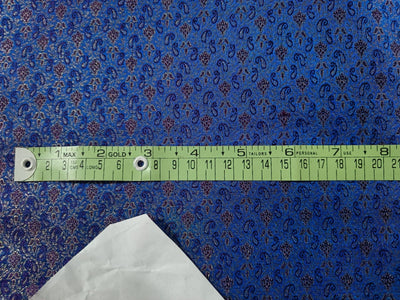 Silk Brocade Fabric Blue,Red & metallic Gold 44" wide BRO148[4]