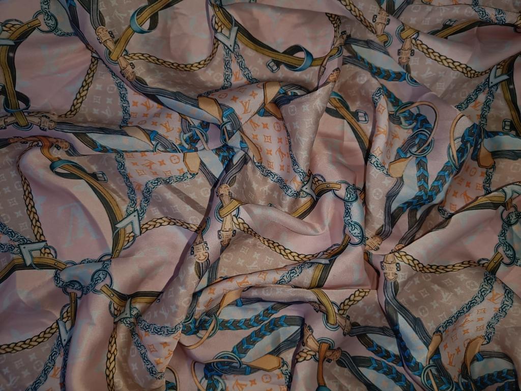 Satin fabric abstract  print 54" wide available in three colors pink/yellow/green