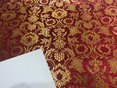 Silk Brocade fabric 44" wide BRO719C[1-6]available in 6 colors BURGANDY ,MANGO ,PURPLE ,GREY, BLUE ,ORANGE