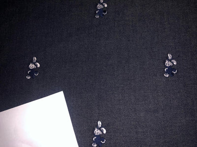 100% Cotton Denim  Fabric 58" wide available in 2 styles DENIM BUNNY MOTIF /DENIM HERRINGBONE