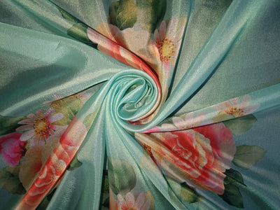 Satin organza fabric digital printed WIDTH 44" 112 CMS WIDE [9319]