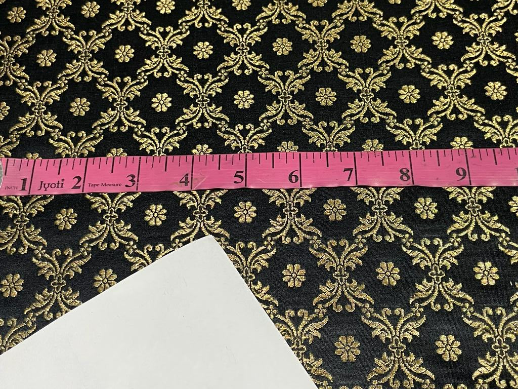 Silk Brocade fabric  44" wide BRO905 available in 6 colors [EMERALD GREEN/ BLUEISH GREY /BLACK/ WINE /RED/ MANGO YELLOW][15485/15487