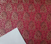 Silk Brocade fabric Gold & Red Color floral 44" WIDE BRO224[5]