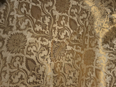 SILK Brocade  GOLD WITH Metallic GOLD JACQUARD fabric 44 inch wide BRO1017[2]