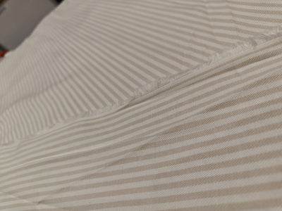 100% Cotton Twill fabric Light beige-colored STRIPE dyed 135 GSM 147 CMS WIDE [17074]