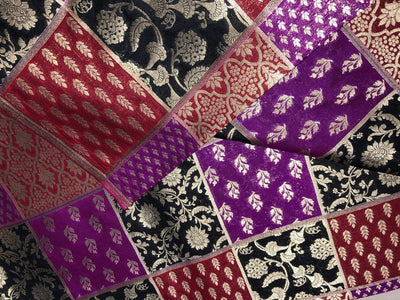 Silk Brocade fabric multi colors of  jacquard BRO1071 available in 8 different color combinations[BRO1071[]