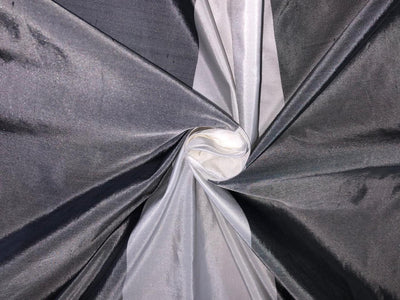 100% silk Taffeta grey and white ivory 7.75 inch Stripes Selvedge to Selvedge 54" long TafS170