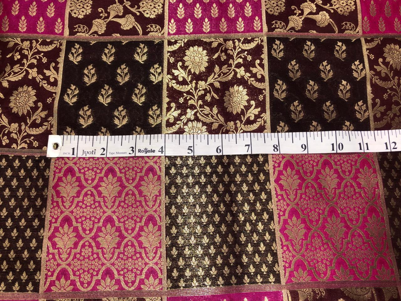 Silk Brocade fabric multi colors of  jacquard BRO1071 available in 8 different color combinations[BRO1071[]