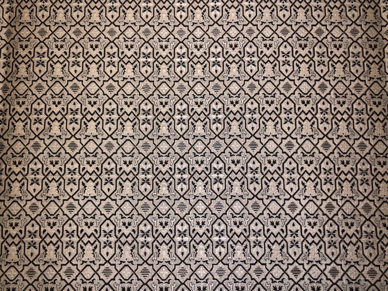 Silk Brocade fabric silver grey and black  BRO1083[1]