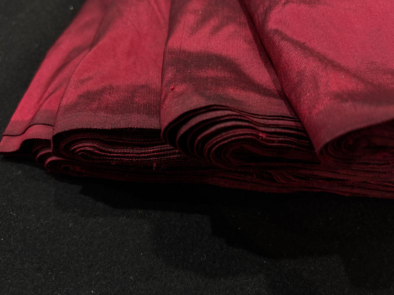 Silk Dupioni fabric 54 inches wide- RED X BLACK  color DUP62[1]