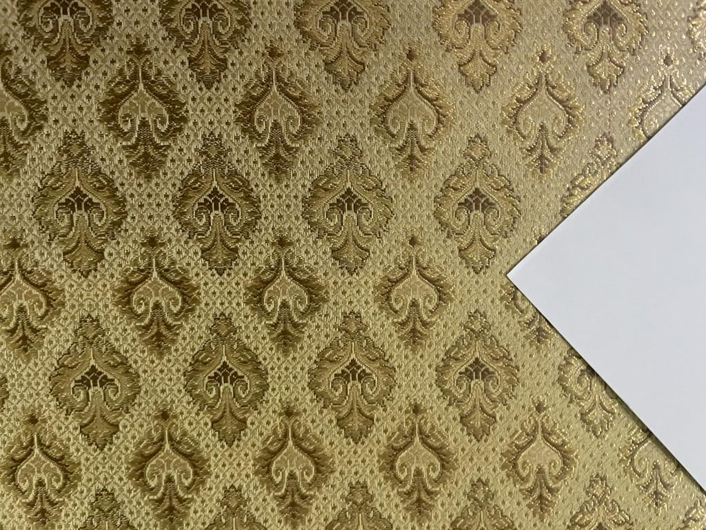 Silk Brocade fabric Gold with metallic gold motif jacquard COLOR 44" WIDE BRO890[3]