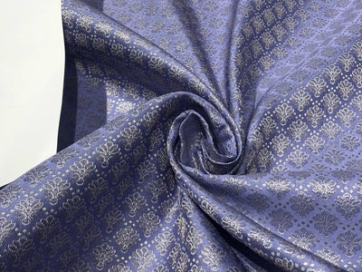 Silk Brocade fabric 44" wide lavender and silver motifs BRO924B[2]