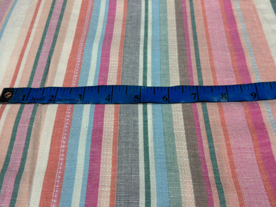 100% Cotton Yarn Dyed Stripe 58" wide available in 3 colors pink and white/green and white/ blue and white and multicolor
