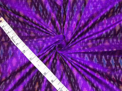 100% pure silk dupion ikat fabric purple color 44" wide [18477]
