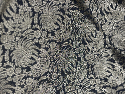 SILK Brocade  BLACK  WITH Metallic GOLD JACQUARD fabric 44 inch wide BRO1017[1]