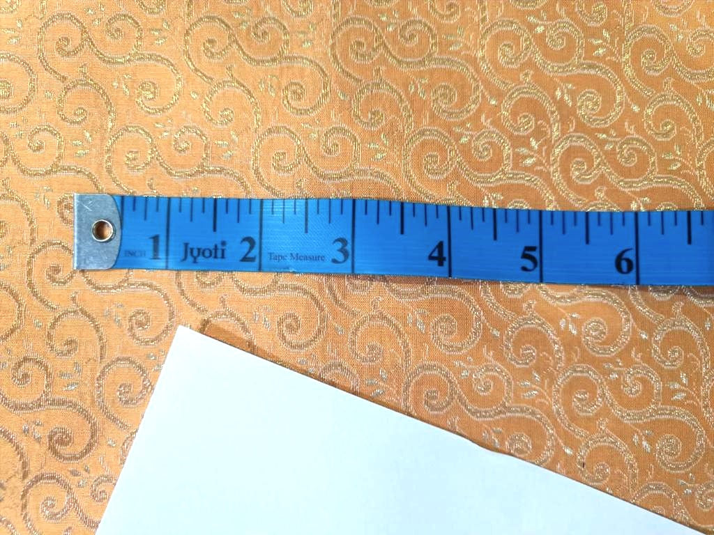 Silk Brocade FABRIC PEACH and Gold  Color 44" WIDE BRO395[4]