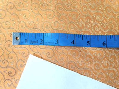 Silk Brocade FABRIC PEACH and Gold  Color 44" WIDE BRO395[4]