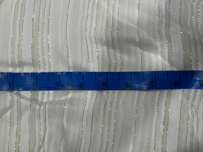 Cotton viscose crush chiffon with satin and lurex stripe fabric 44" wide [17780]
