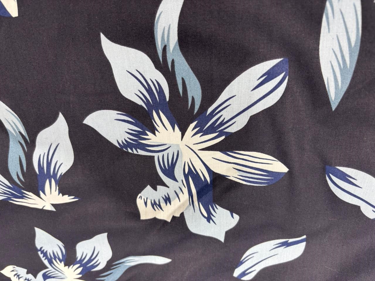 100% Cotton Poplin black floral  print 56" wide [18265]